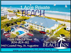 Ocean Sands Beach Boutique Inn-1 Acre Private Beach-St Augustine Historic-2 Miles-Shuttle with Downtown Tour-HEATED Salt Water Pool until 420AM-Popcorn-Cookies-New 4k USD Black Beds- 69 Item Breakfast